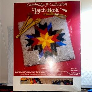 Latch Hook Kit - Multicolor Star Design, Cambridge Collection, 20” x 20”, NIB.